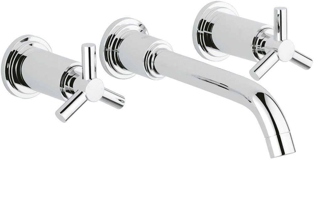 Смеситель для раковины двухрычажный настенный скрытый Grohe коллекция Atrio хром 20387000