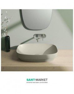 Раковина для ванної настільна або полувстраіваемие Catalano Green LUX 65х40 см без відп. під змішувач сірий матовий 165AGRLXGS