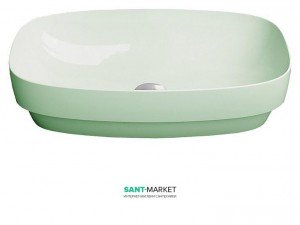 Раковина для ванної настільна або полувстраіваемие Catalano Green LUX 65х40 см без відп. під змішувач зелений матовий 165AGRLXVS