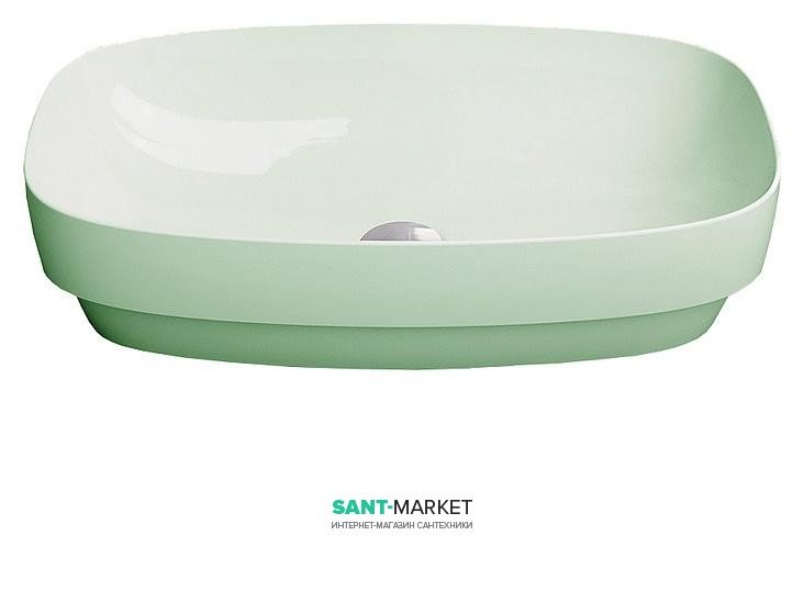Раковина для ванної настільна або полувстраіваемие Catalano Green LUX 60х38 см без відп. під змішувач зелена матова 160AGRLXVS