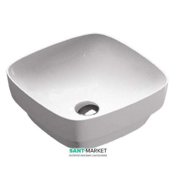 Раковина для ванной настольная или полувстраиваемая Catalano Green LUX 40х40 см без отв. под смеситель белая матовая 140AGRLXBM