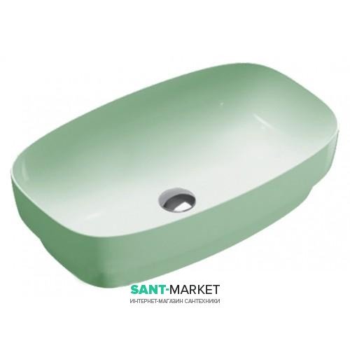 Раковина для ванной настольная или полувстраиваемая Catalano Green LUX 50х38 см  без отв. под смеситель зеленая матовая 150AGRLXVS