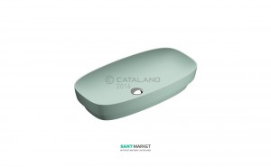 Раковина для ванной настольная или полувстраиваемая Catalano Green LUX 75х40 см без отв. под смеситель зеленая матовая 175AGRLXVS