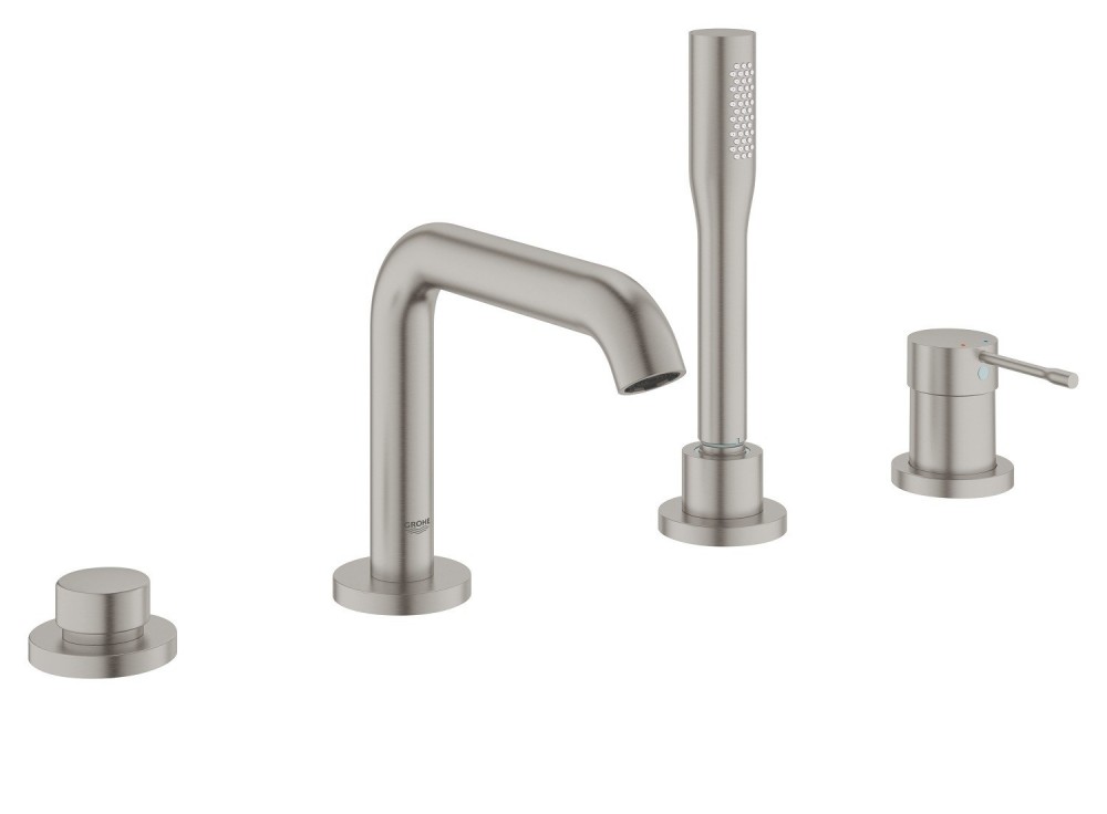 Смеситель однорычажный на борт ванны с душем Grohe коллекция Essence суперсталь 19578DC1