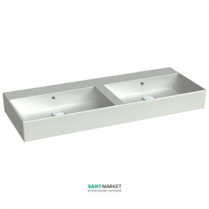 Раковина для ванной подвесная двойная Catalano Premium 120х47 см без отв. под смеситель белая 112VPD00