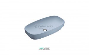 Раковина для ванної настільна або полувстраіваемие Catalano Green LUX 75х40 см без відп. під змішувач блакитна матова 175AGRLXAS