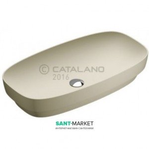 Раковина для ванної настільна або полувстраіваемие Catalano Green LUX 75х40 см без відп. під змішувач сіра матова 175AGRLXGS