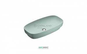 Раковина для ванної настільна або полувстраіваемие Catalano Green LUX 75х40 см без відп. під змішувач зелена матова 175AGRLXVS