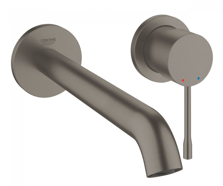 Змішувач для раковини одноважеля настінний Grohe колекція Essence (винос 230 мм) матовий графіт 19967AL1