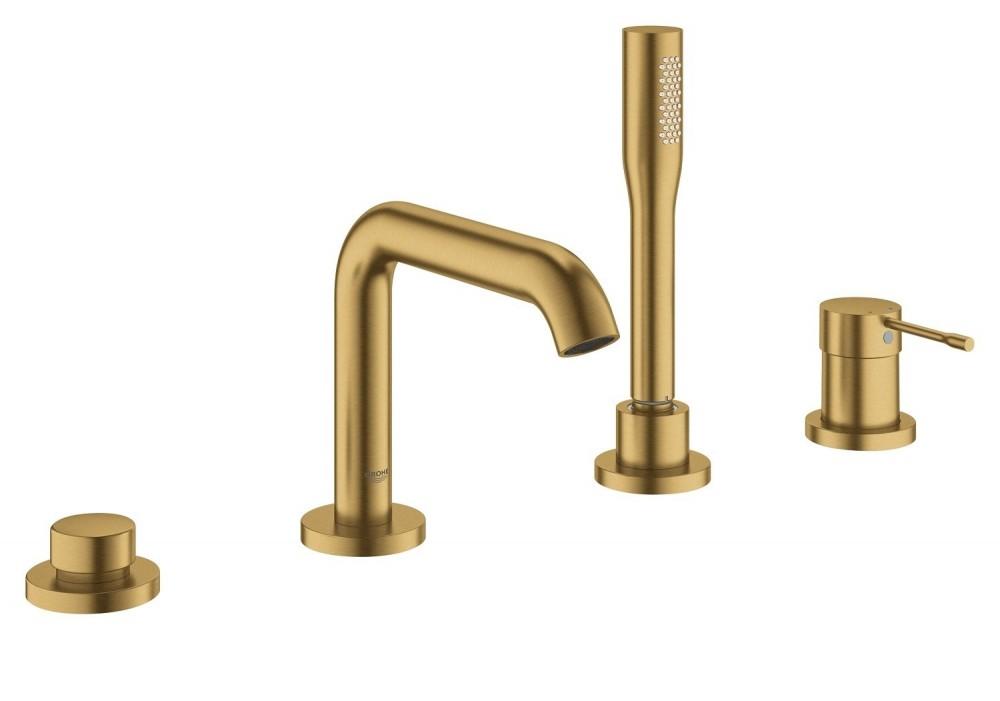 Змішувач одинважільний на борт ванни з душем Grohe колекція Essence матовий прохолодний схід 19578GN1