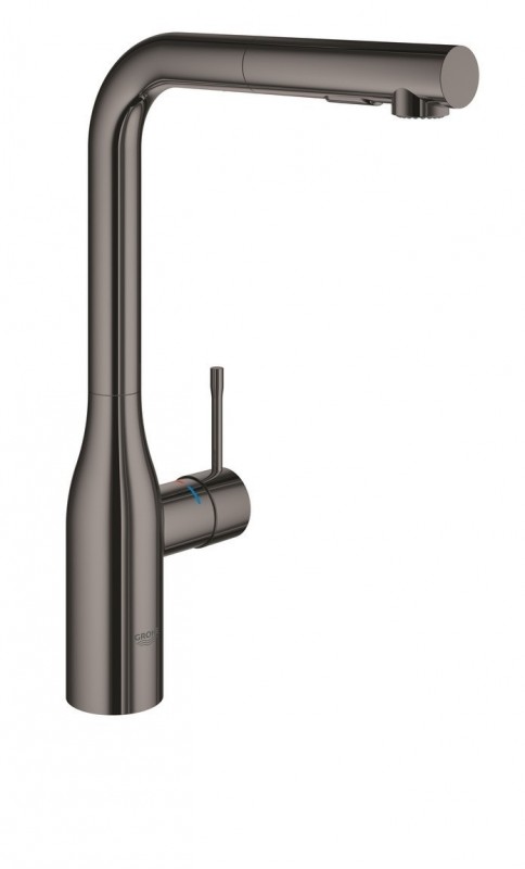 Смеситель для кухни с выдвижной лейкой Grohe Essence однорычажный графит 30270A00