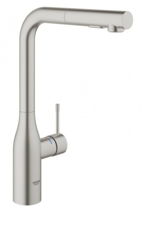 Смеситель для кухни с выдвижной лейкой Grohe Essence однорычажный суперсталь 30270DC0