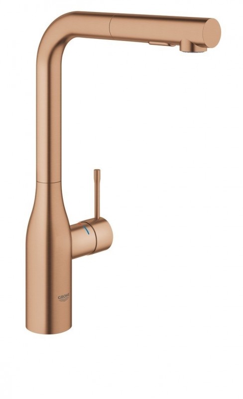 Смеситель для кухни с выдвижной лейкой Grohe Essence однорычажный матовый теплый закат 30270DL0