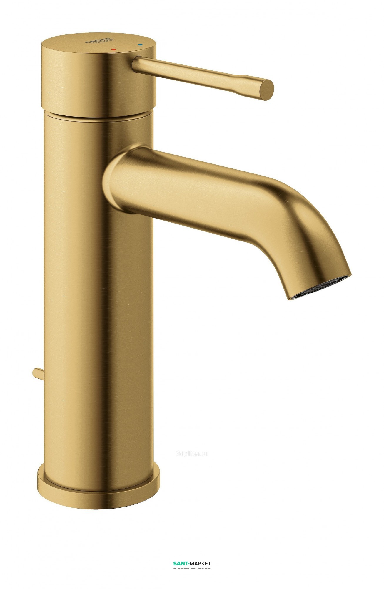 Смеситель для раковины однорычажный Grohe коллекция Essence с донным клапаном матовый прохладный восход 23589GN1