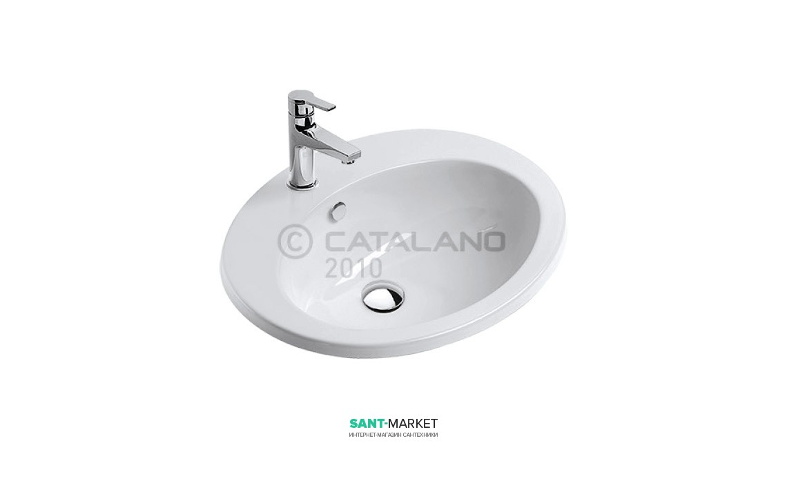 Раковина для ванної накладна Catalano Zero 57x47x20 см біла 1INZE00