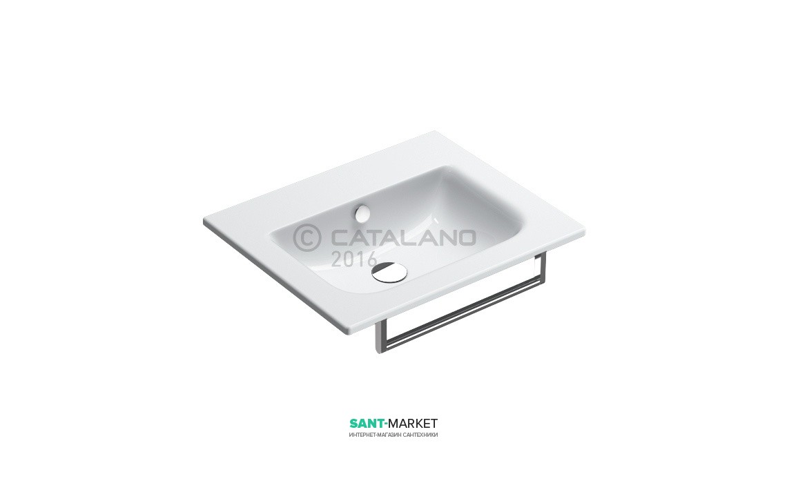 Раковина для ванної підвісна Catalano SFERA 60х48 см без відп. під змішувач біла 160SFN00