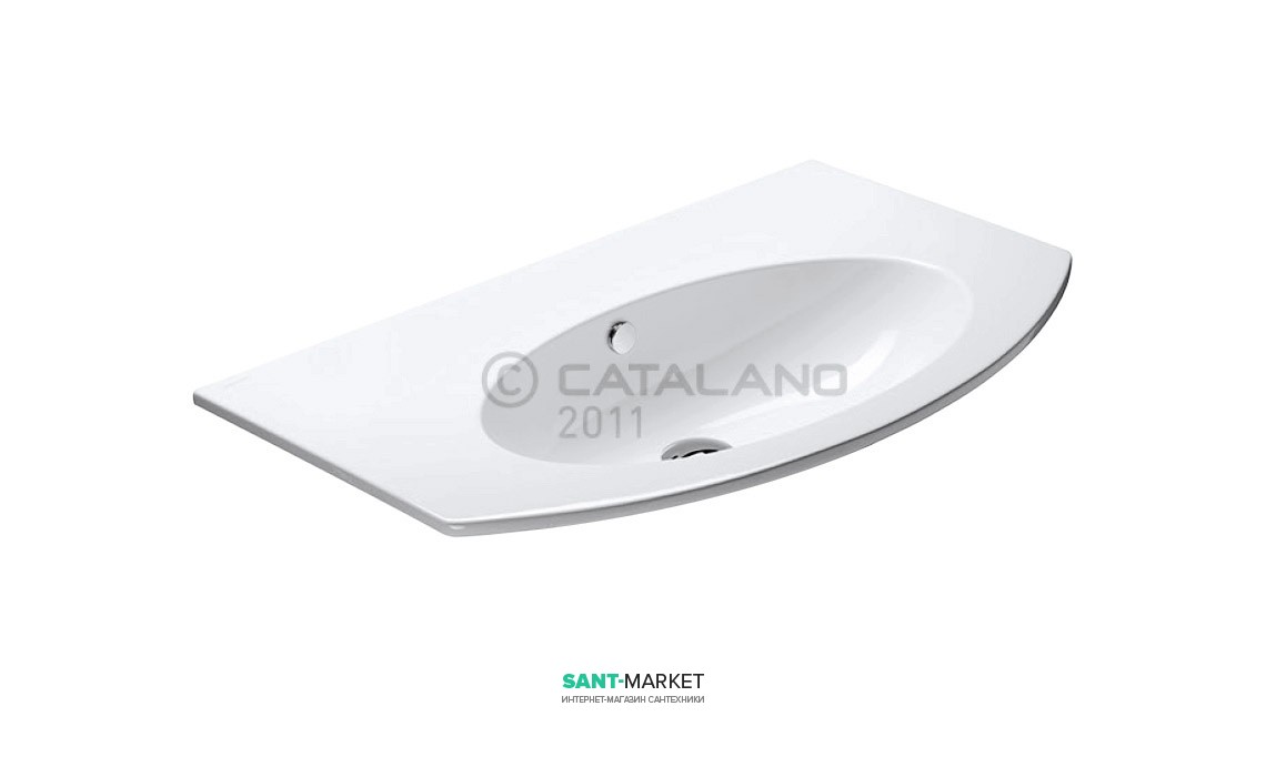 Раковина для ванной подвесная Catalano VELIS 82х49 см без отв. под смеситель белая 182VL00