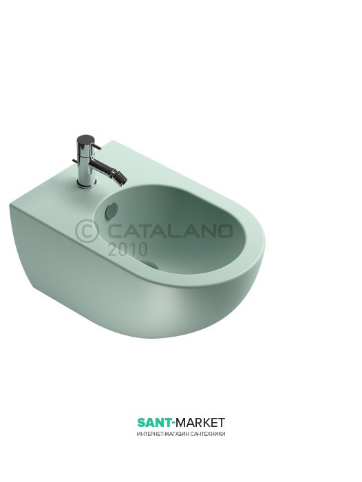 Биде подвесное Catalano SFERA 1 отв. под смеситель зеленое матовое 35х54 см 1BSF54VS
