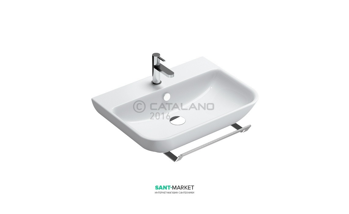 Раковина для ванної підвісна Catalano SFERA 65х48 см 1 відп. під змішувач біла 165BSF00
