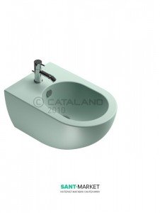 Биде подвесное Catalano SFERA 1 отв. под смеситель зеленое матовое 35х54 см 1BSF54VS