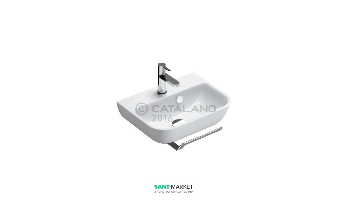 Раковина для ванної підвісна Catalano SFERA 45х34 см 1 відп. під змішувач біла 145BSF00