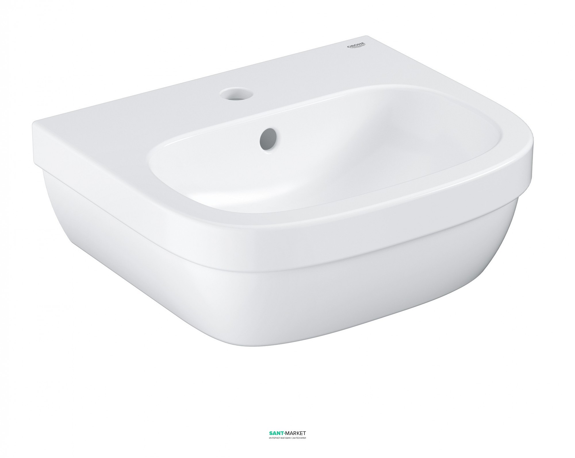 Раковина для ванной подвесная Grohe Euro Ceramic 45 см с гигиеническим покрытием альпин-белый 3932400H