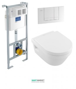 Набор инсталляция для унитаза Villeroy&Boch ViConnect Pro + Унитаз Omnia Architectura DirectFlush 5684HR01+92214200+92214361