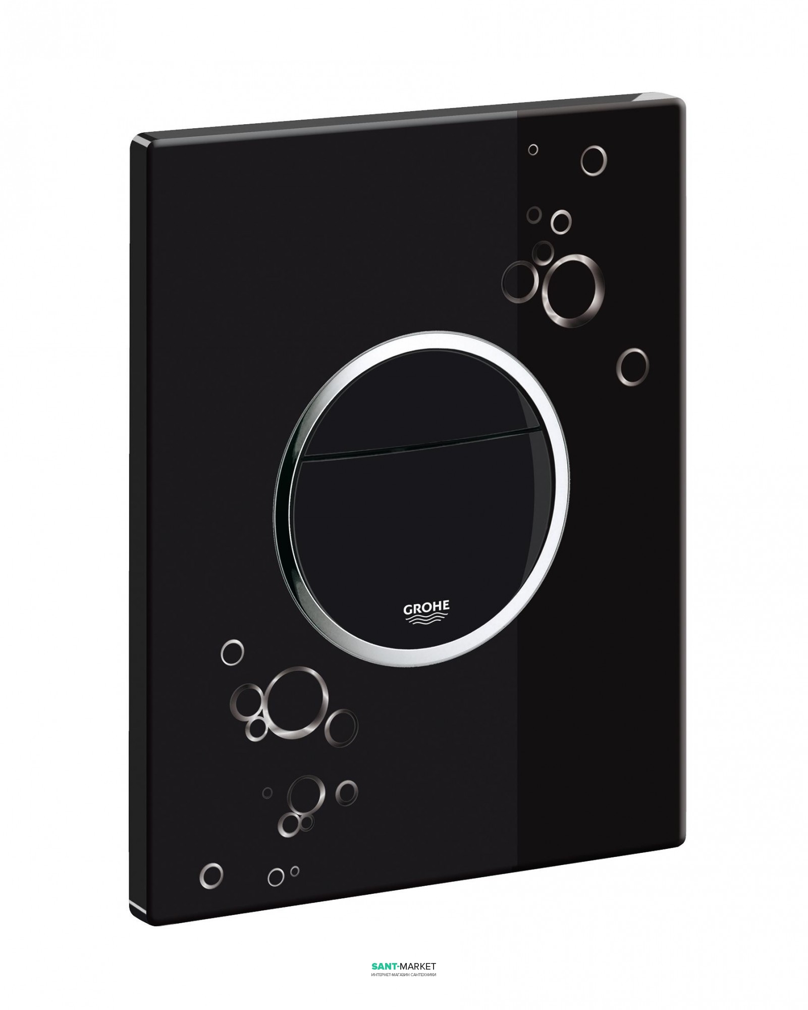 Кнопка змиву Grohe для унітазу Grohe Nova Cosmopolitan Print (3 режими змиву) чорний глянець 38847KI0