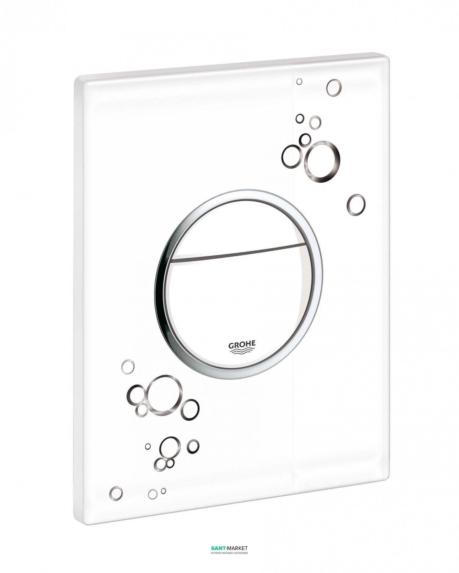 Клавиша смыва Grohe для унитаза Grohe Nova Cosmopolitan Print (3 режима смыва) белый глянец 38847LI0