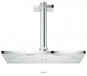 Верхний душ с потолочный кронштейном Grohe Rainshower F-series 25.4х25.4см с ограничением расхода воды хром 26071000