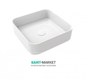 Раковина для ванної накладна Cielo Shui 40x40 см без відп. під змішувач біла SHCOLAQ40