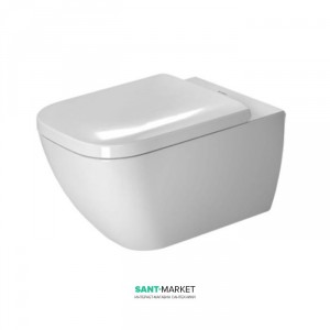 Унитаз подвесной безободковый Duravit Happy D.2 54x36 см белый 2222090000+ Сиденье для унитаза с микролифтом Duravit белое 0064590000