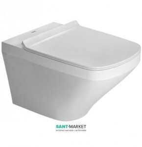 Унитаз подвесной скрытое крепление Duravit DuraStyle 54х37 см белый + Сиденье для унитаза с Soft Close Duravit белое/хром 2552090000 + 0063790000