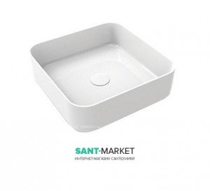 Раковина для ванної накладна Cielo Shui 40x40 см без відп. під змішувач біла SHCOLAQ40