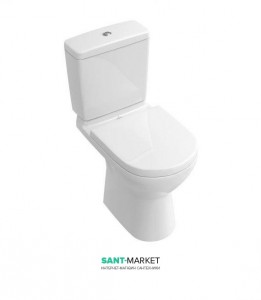 Унітаз підлоговий безободковий Villeroy & Boch O.novo білий 5661R001 + Бачок для унітазу Villeroy & Boch O.Novo з механізмом змиву 18х38.5х38 57605101 + Villeroy & Boch O.novo Сидіння для унітазу 9M38S101
