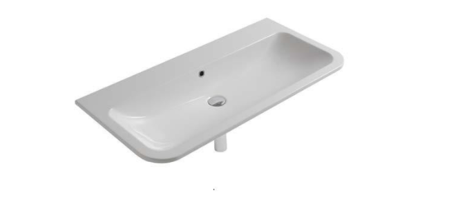 Раковина для ванної підвісна Globo STONE 100x48x16.5 см без отворів під змішувач біла SSN15.BI