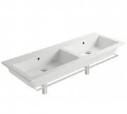 Раковина для ванной подвесная Globo FORTY3 125х47х14 см без отверстий под смеситель белая  FO125.BI