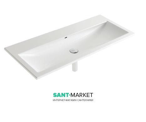 Раковина для ванной подвесная Globo STOCKHOLM 102x45x13 см без отверстий под смеситель белая  LA102.BI