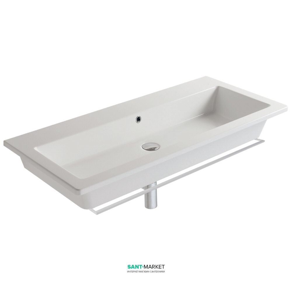Раковина для ванной подвесная Globo FORTY3 100х47х14 см без отверстий под смеситель белая FO100.BI