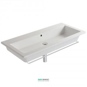 Раковина для ванной подвесная Globo FORTY3 100х47х14 см без отверстий под смеситель белая FO100.BI