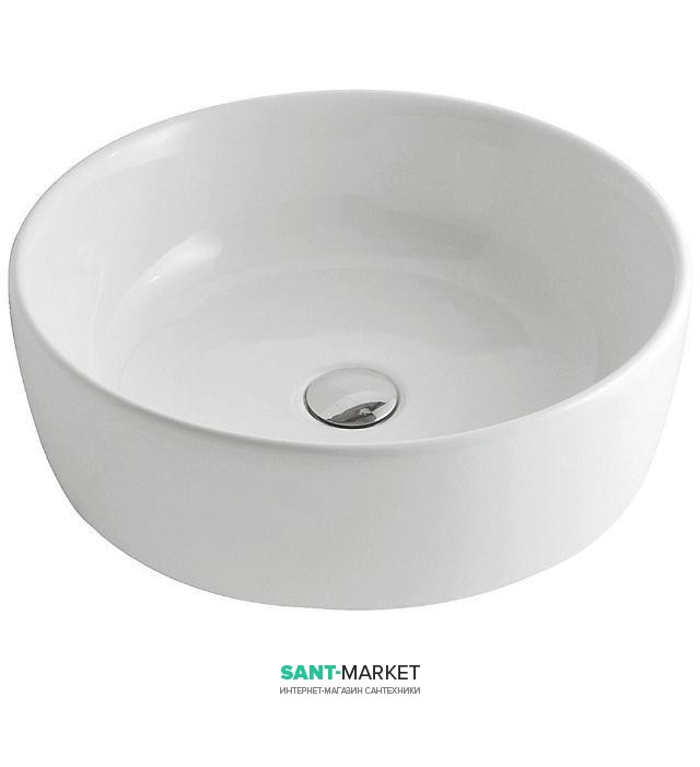 Раковина для ванной накладняа Globo BOWL 48х15 см без отверстий под смеситель белая  GE048.BI