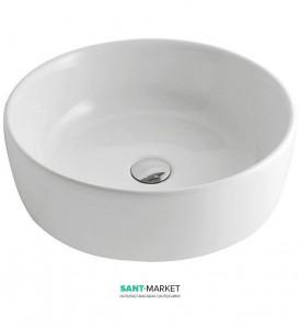 Раковина для ванной накладняа Globo BOWL 48х15 см без отверстий под смеситель белая  GE048.BI