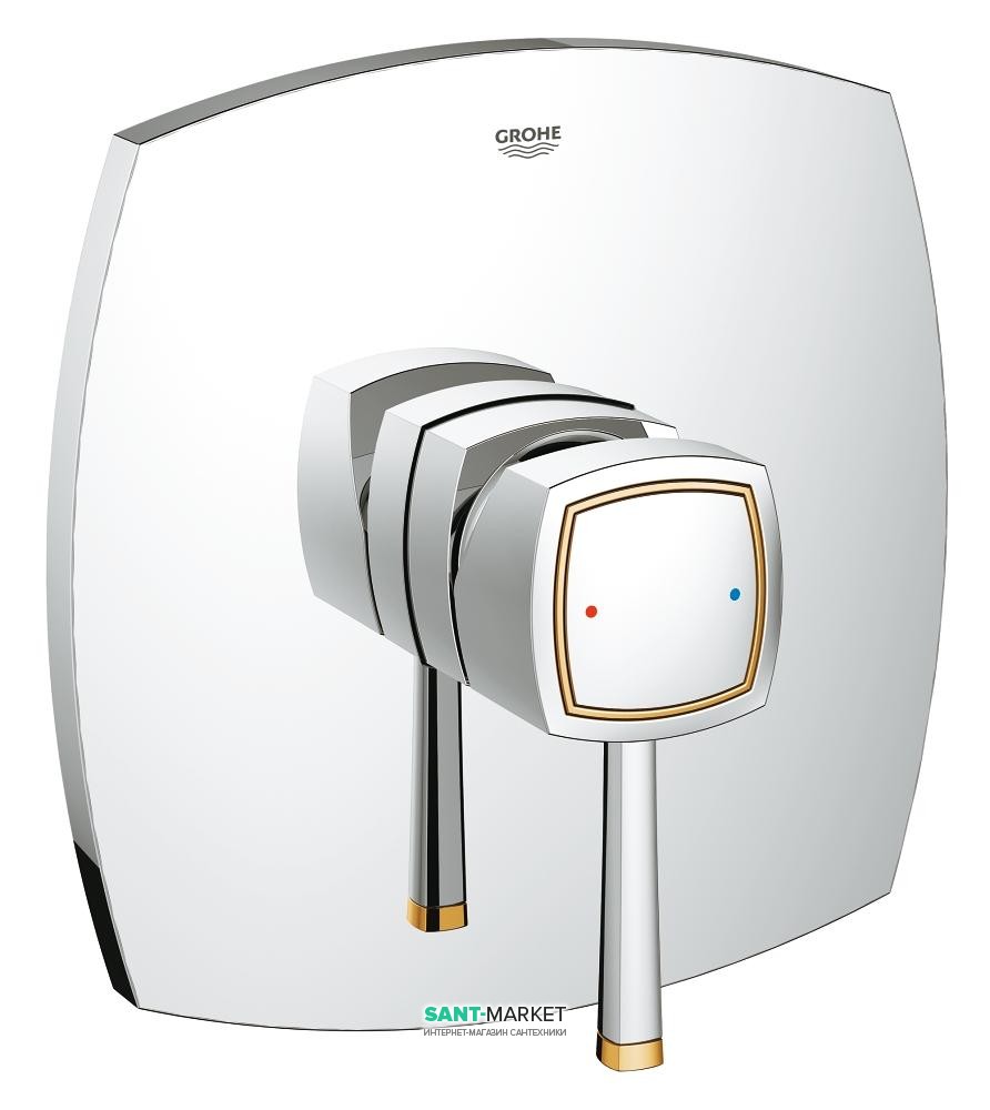 Смеситель для душа скрытый (встраиваемый) однорычажный Grohe Grandera хром/золото 19932IG0