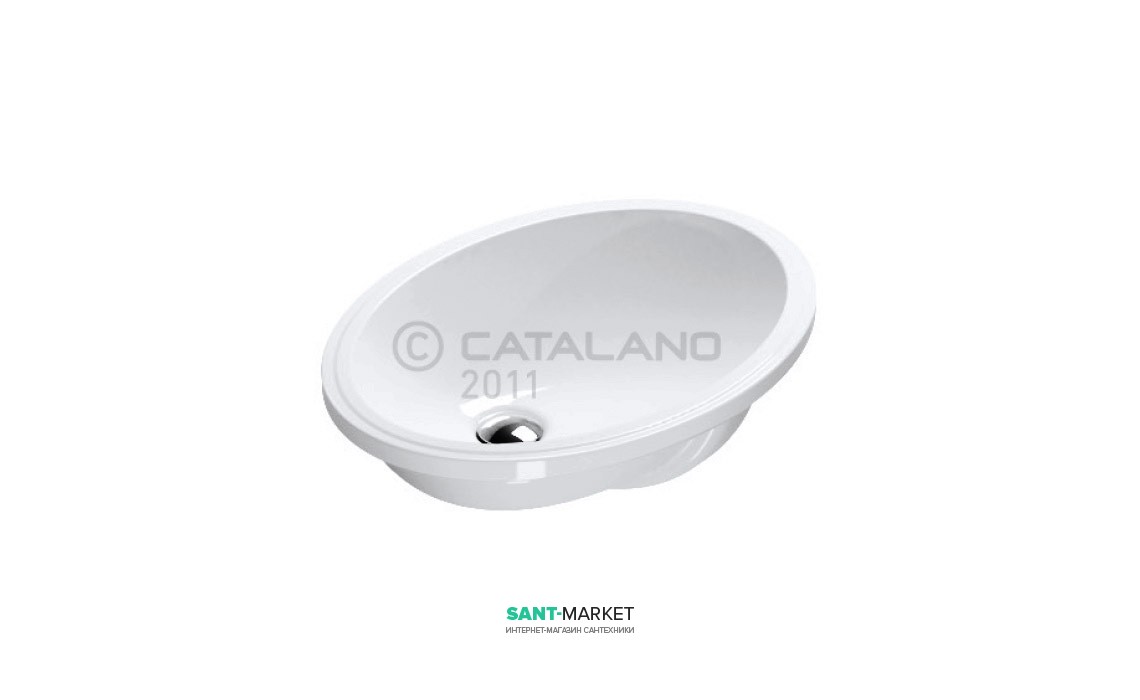Раковина для ванної вбудована Catalano CANOVA ROYAL 57х42 см без відп. під змішувач біла 1SONN00