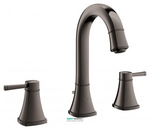 Смеситель для раковины двухрычажный с донным клапаном скрытый Grohe Grandera графит 20389A00