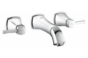 Смеситель для раковины двухвентильный настенный скрытый Grohe Grandera на 3 отверстия (вынос 177 мм) хром 20414000