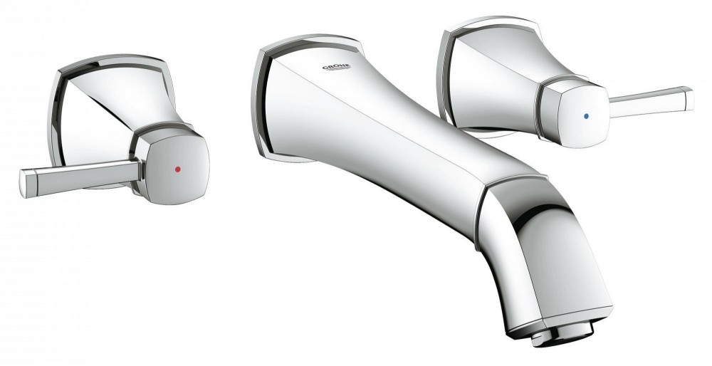 Смеситель для раковины двухвентильный настенный скрытый Grohe Grandera на 3 отверстия (вынос 234 мм) хром 20415000