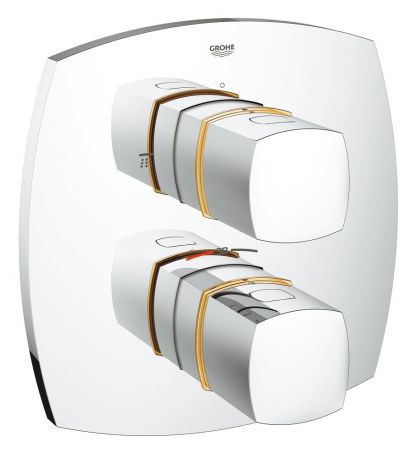 Смеситель с термостатом скрытый (встраиваемый) Grohe коллекция Grandera хром/золото 19948IG0