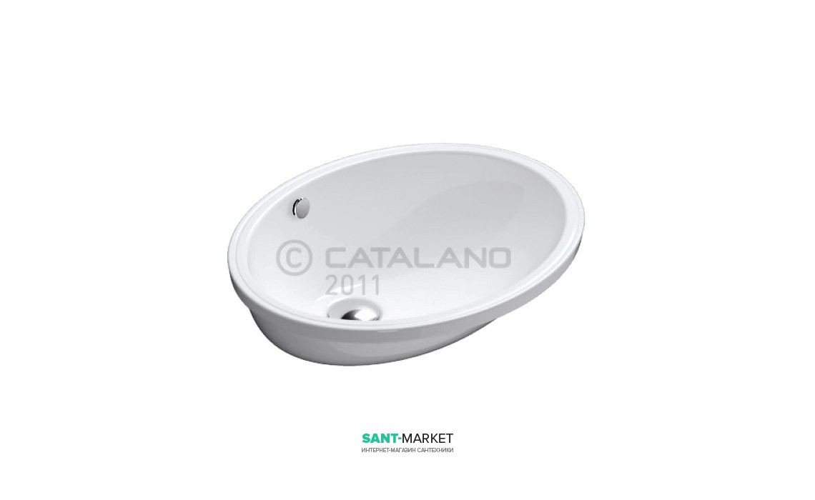 Раковина для ванной встраиваемая Catalano CANOVA ROYAL 52х42 см без отв. под смеситель белая 1SO5200