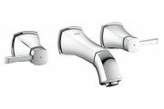 Смеситель для раковины двухвентильный настенный скрытый Grohe Grandera на 3 отверстия (вынос 177 мм) хром 20414000